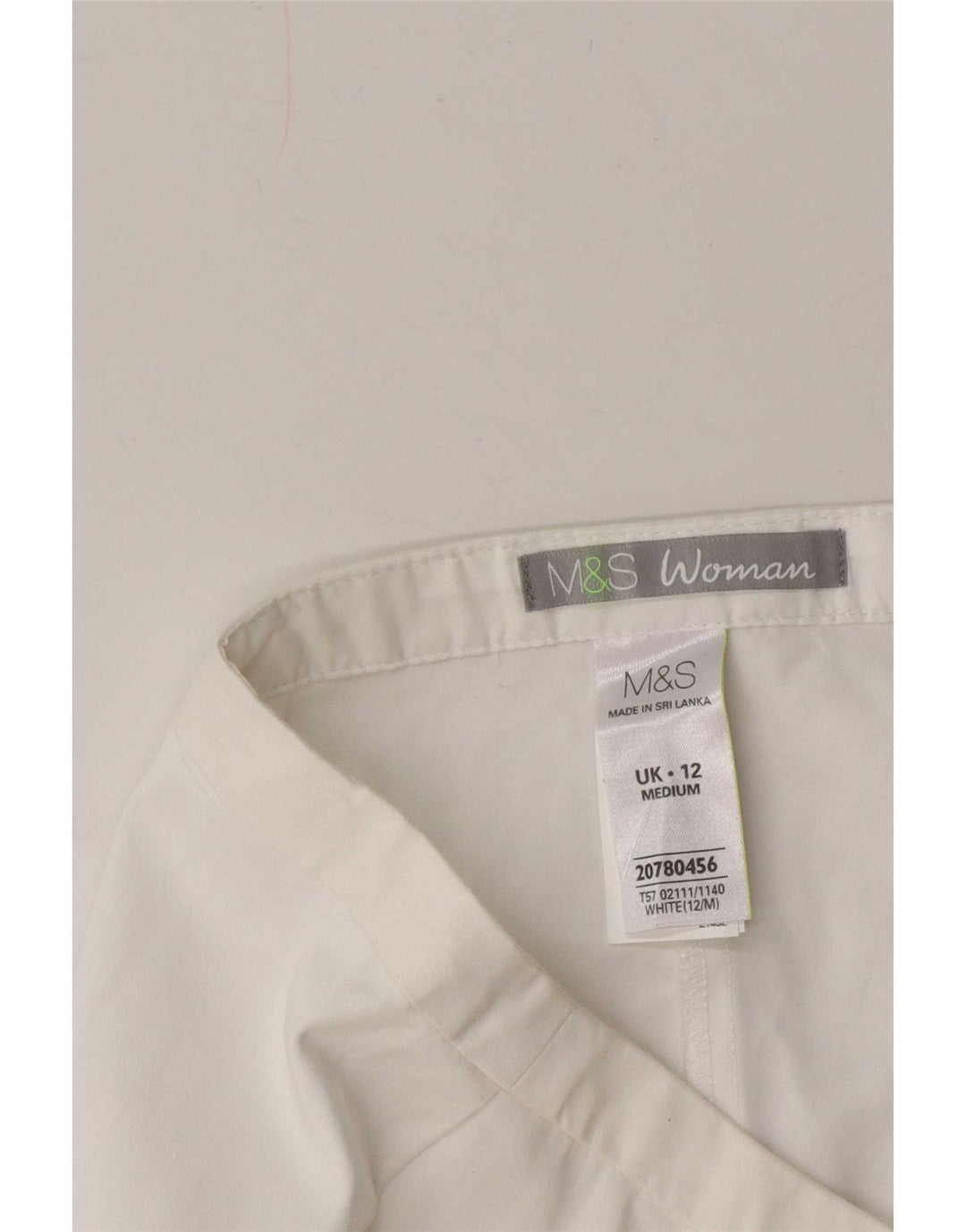 Pantaloni Capri da donna Marks & Spencer UK 12 Medium W30 L21 Cotone bianco