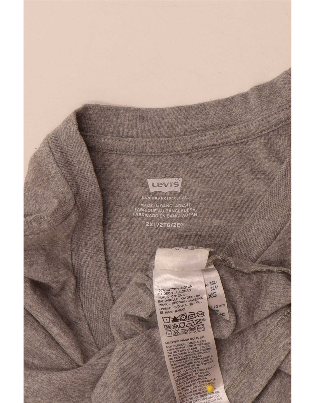 T-shirt grafica da uomo Levi's Top 2XL cotone chiazzato grigio