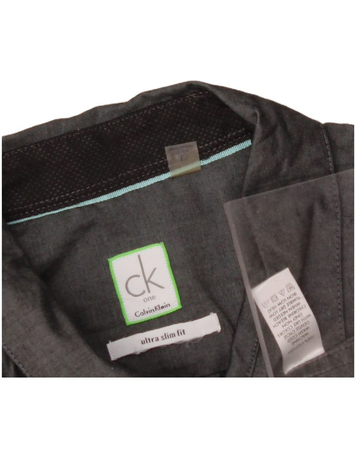 CALVIN KLEIN Camicia da uomo slim fit a maniche corte grande in cotone grigio