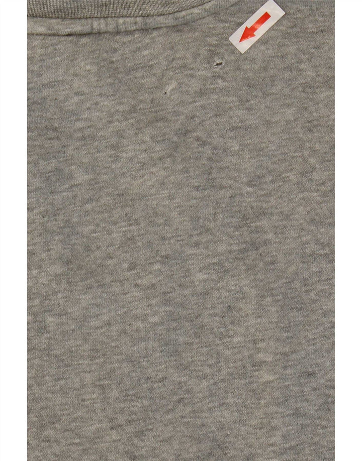 Felpa con grafica Nike da uomo, maglione grande, cotone chiazzato grigio