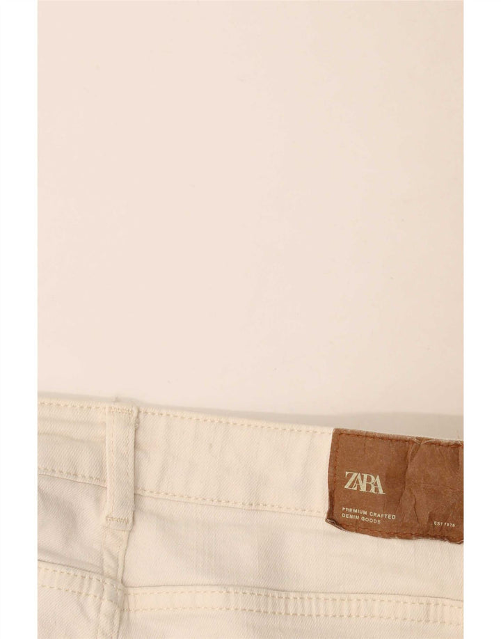 Jeans corti bootcut da donna Zara W28 L24 bianco sporco