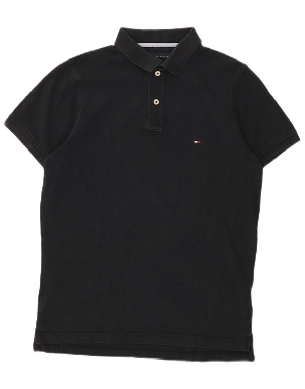 Polo slim fit da uomo Tommy Hilfiger piccola in cotone blu navy