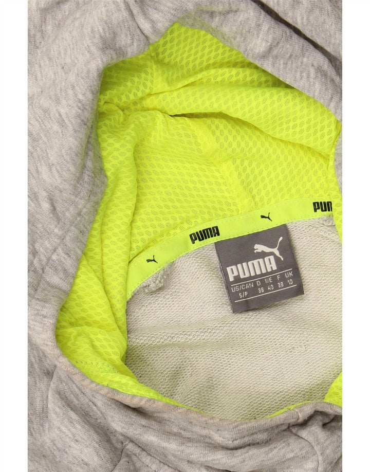 PUMA Womens Graphic Hoodie Jumper UK 10 Small  Grey