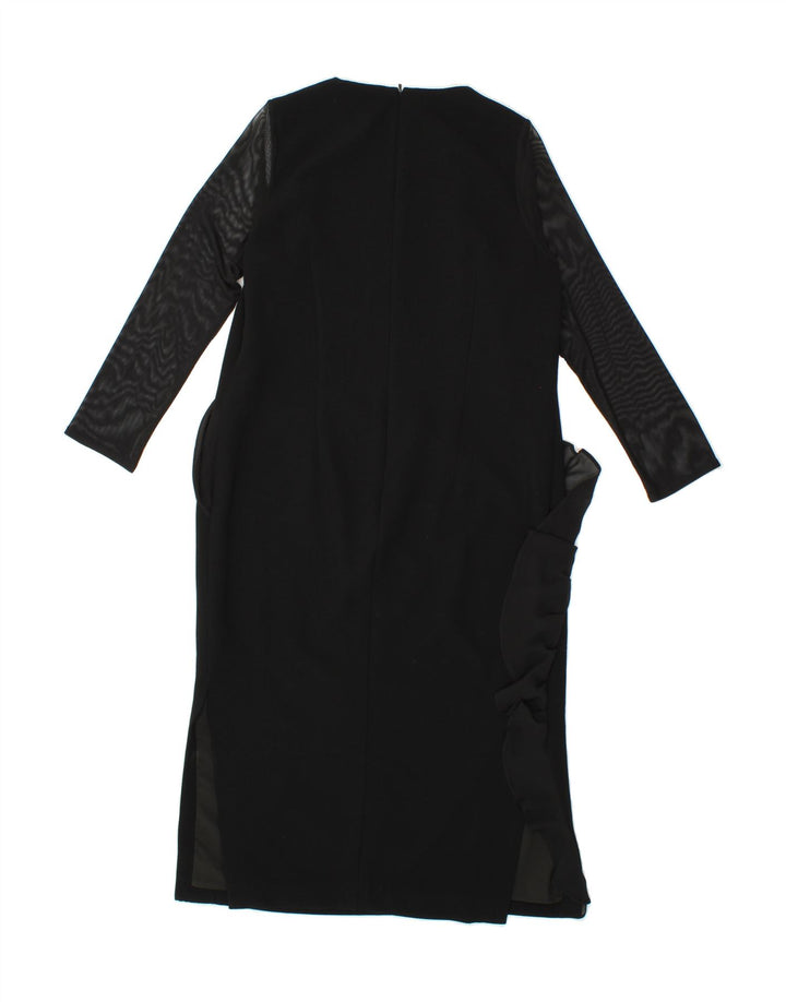 WAREHOUSE Womens Long Sleeve Maxi Dress UK 16 Large  Black Polyester Vintage Warehouse and Second-Hand Warehouse from Messina Hembry 