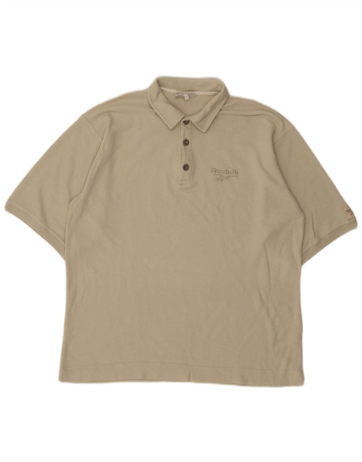 Polo Reebok da uomo grande in cotone beige