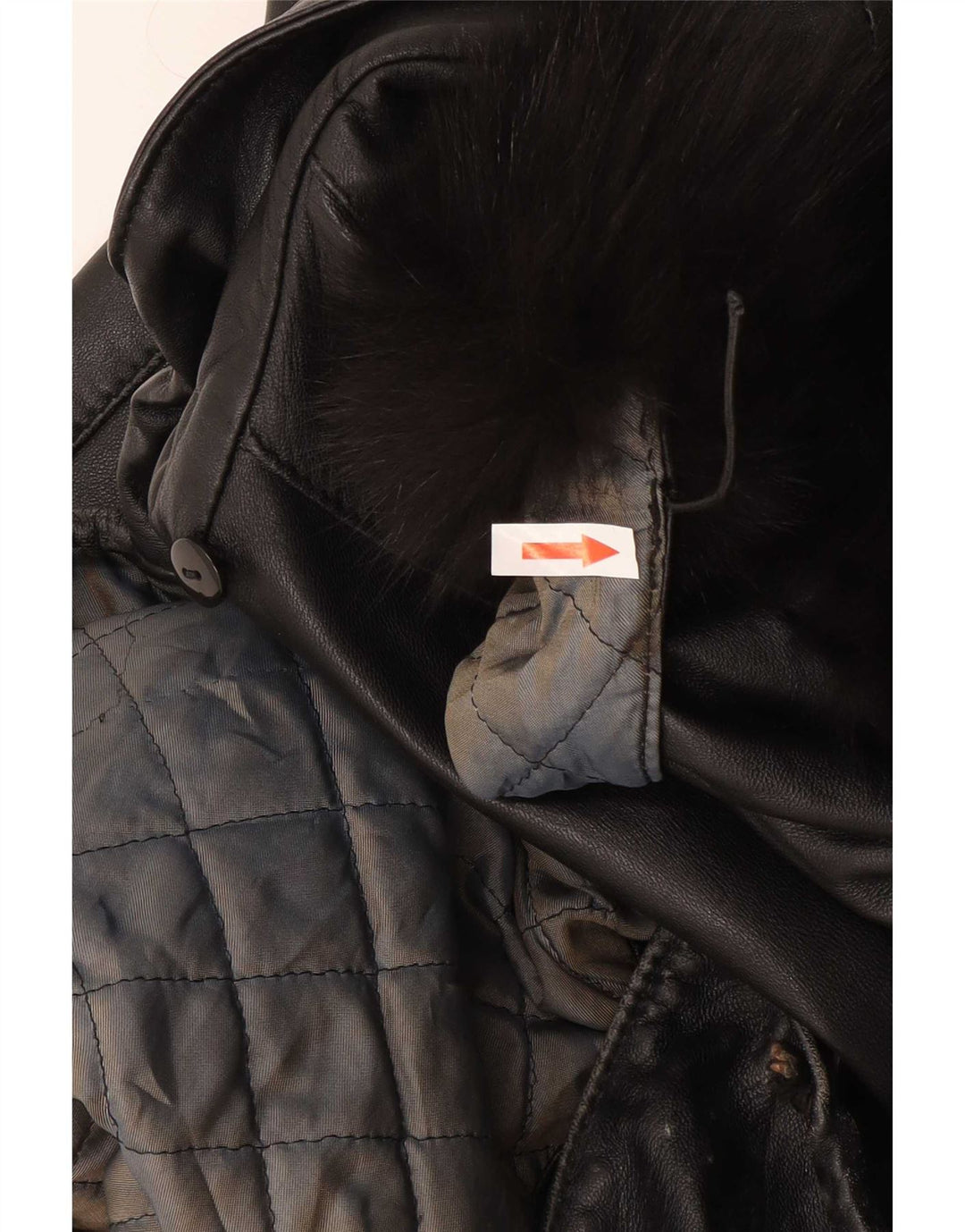 Giacca in pelle con cappuccio da donna Basetti IT 46 Large Nera