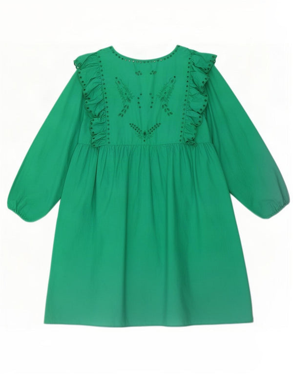 Abito a tunica con maniche a 3/4 da donna Zara UK 12 Cotone verde medio