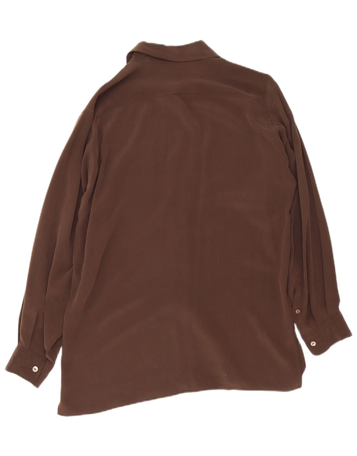 Camicia da weekend da donna Max Mara UK 16 Large Marrone Seta