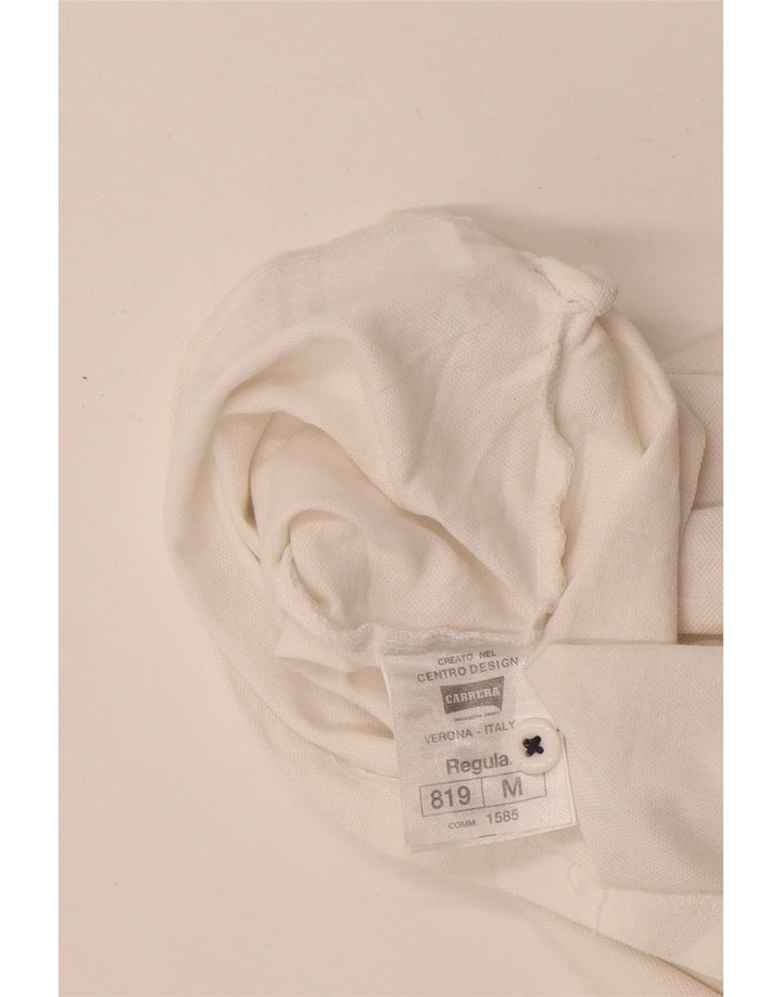 Polo Carrera da uomo vestibilità regolare in cotone bianco medio