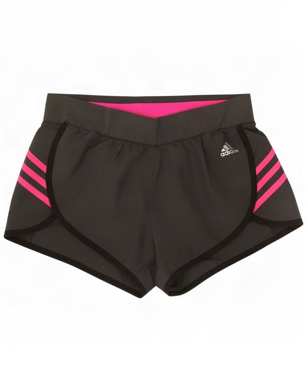 Pantaloncini sportivi Adidas Climalite da donna UK 4/6 XS Poliestere a righe grigie