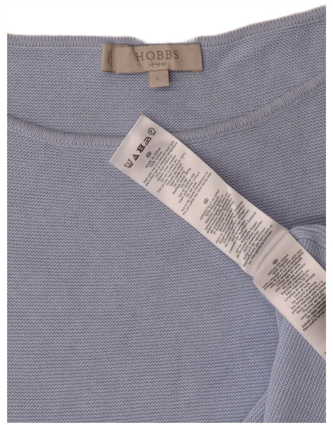 Maglione da donna con scollo a barca Hobbs UK 16 grande classico in cotone blu