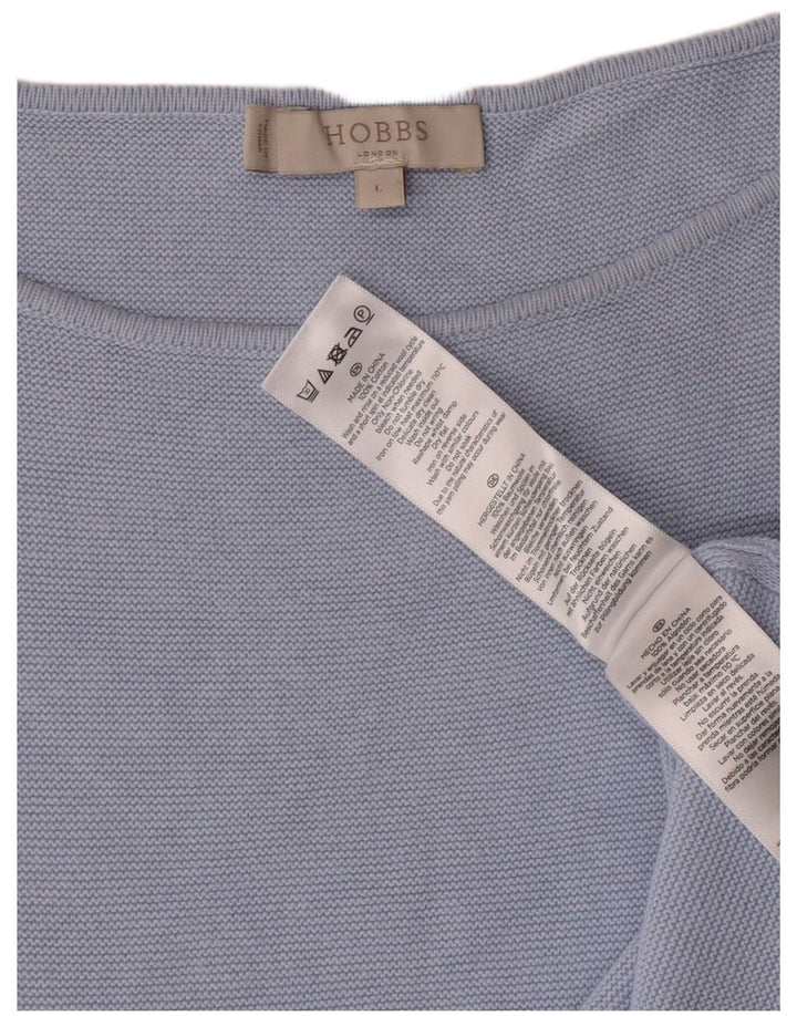 Maglione da donna con scollo a barca Hobbs UK 16 grande classico in cotone blu