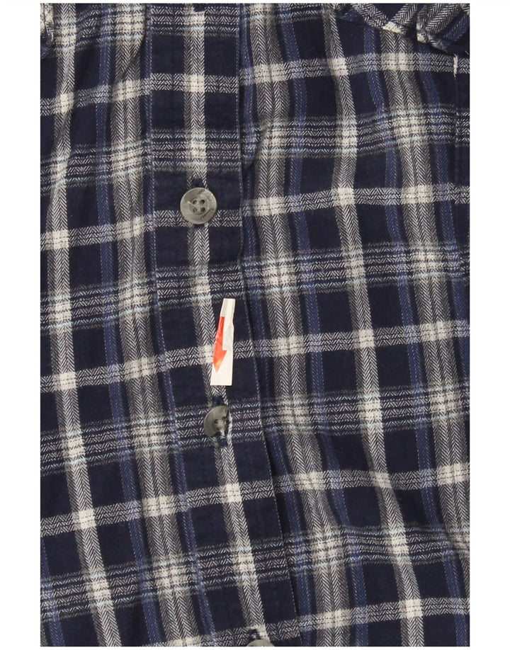 Camicia di flanella da donna Eddie Bauer UK 14 Cotone a quadri blu navy medio