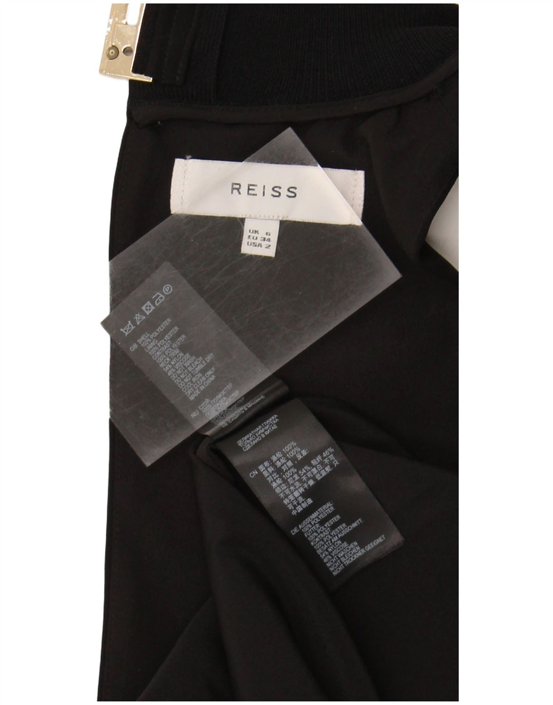 REISS Womens Sleeveless Jumpsuit UK 6 XS  Black Polyester