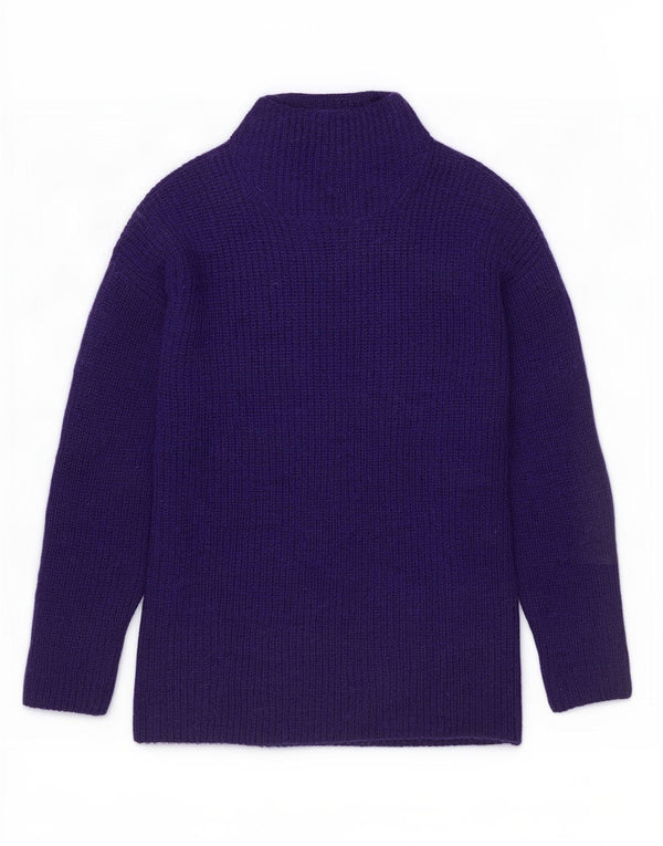 Maglione maglione collo alto da donna Karen Millen UK 14 Viola medio