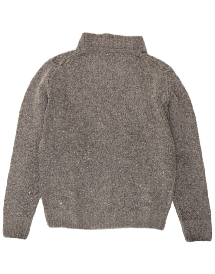 Maglione ZARA da uomo con scollo a V grande in lana grigia