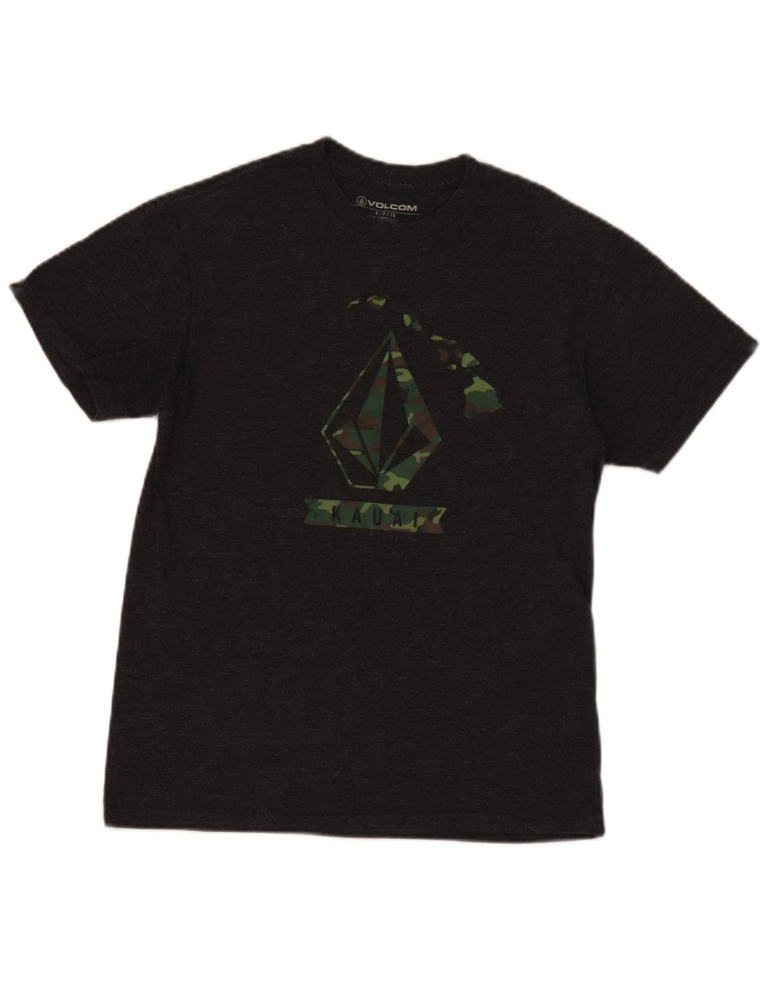 T-shirt grafica da uomo Volcom Top in cotone chiazzato grigio piccolo