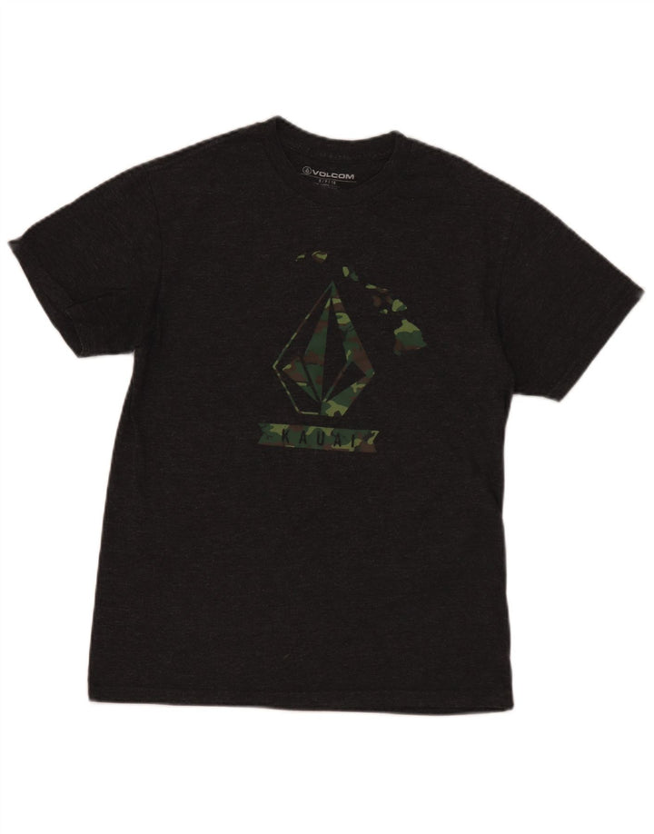 T-shirt grafica da uomo Volcom Top in cotone chiazzato grigio piccolo