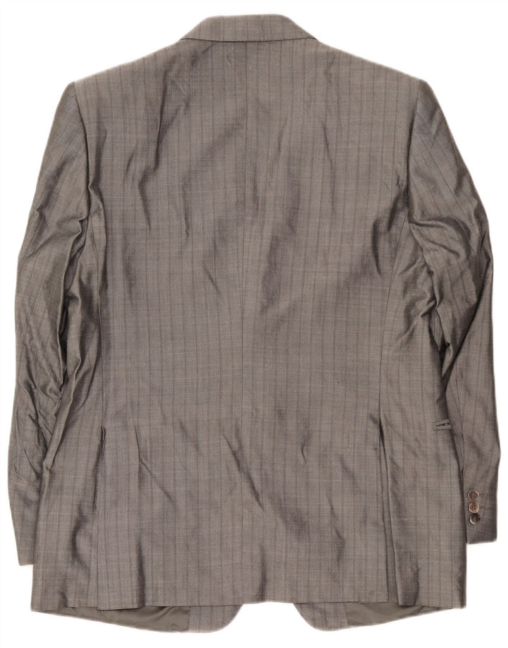 Giacca blazer da uomo a 2 bottoni Pierre Cardin UK 38 Seta a righe grigio medio