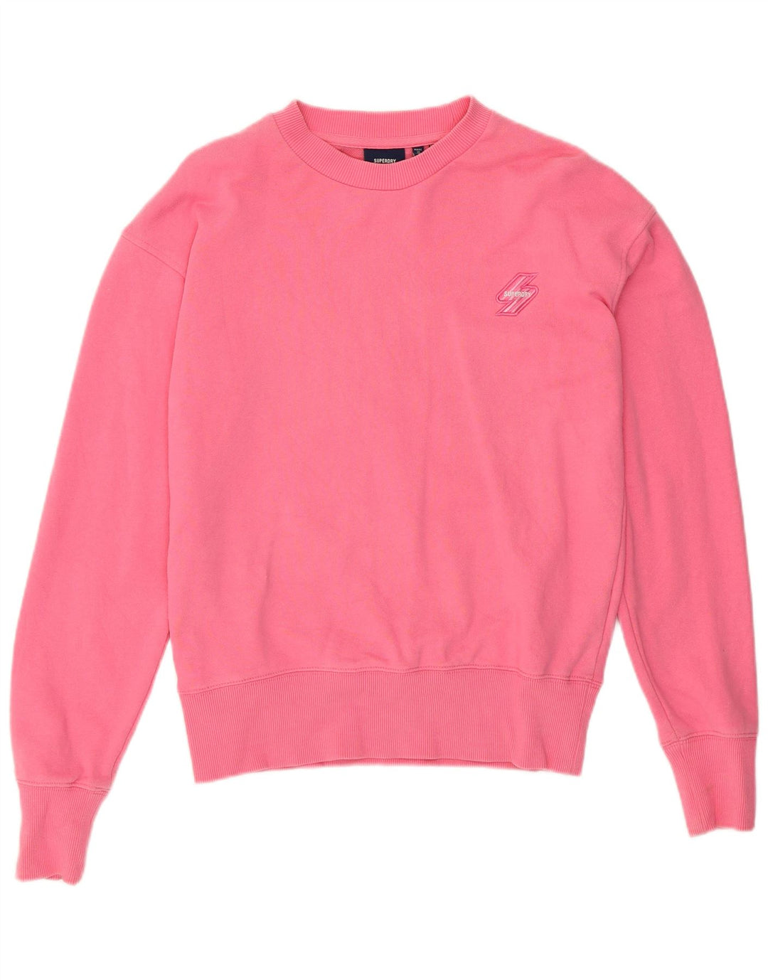 Felpa oversize da donna Superdry, maglione UK 8 Small, cotone rosa