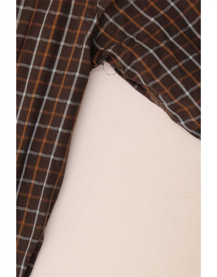 Camicia da uomo in flanella Barbour, cotone a quadri marroni grandi