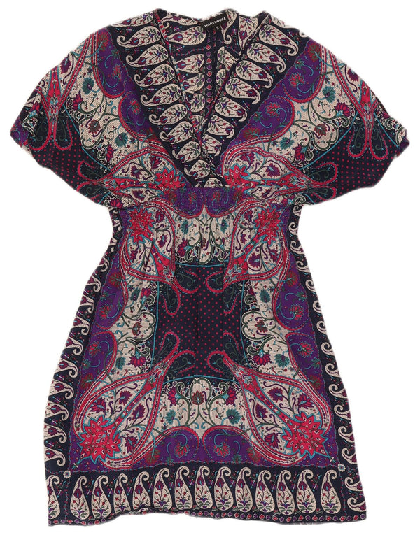 Warehouse Womens Kaftan Dress UK 12 Medium Multicoloured Paisley Silk
