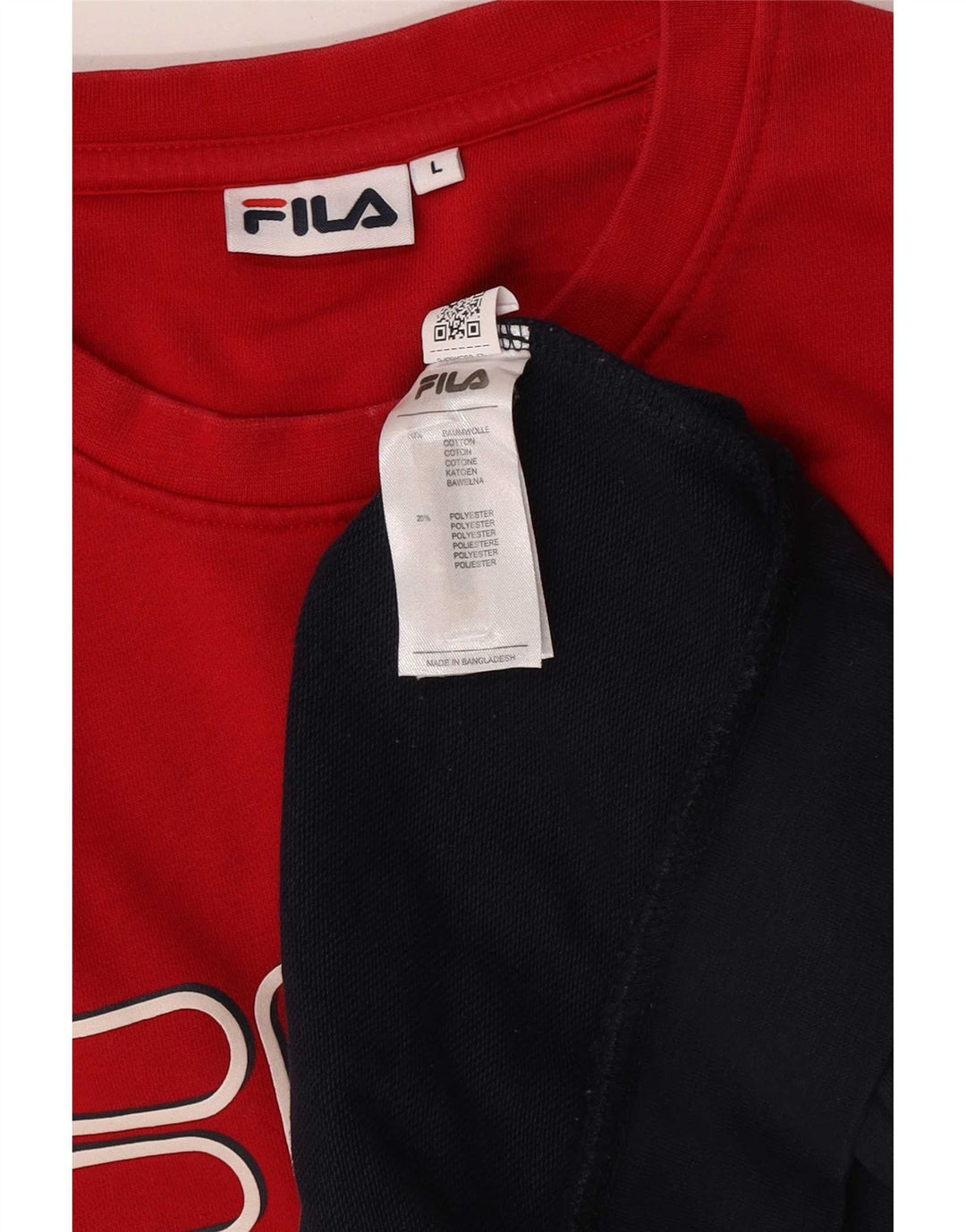 Fila Felpa grafica da uomo Maglione grande blu navy in cotone color block