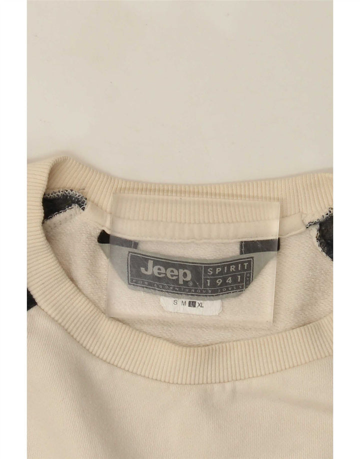 Felpa da uomo Jeep Maglione grande bianco Fair Isle