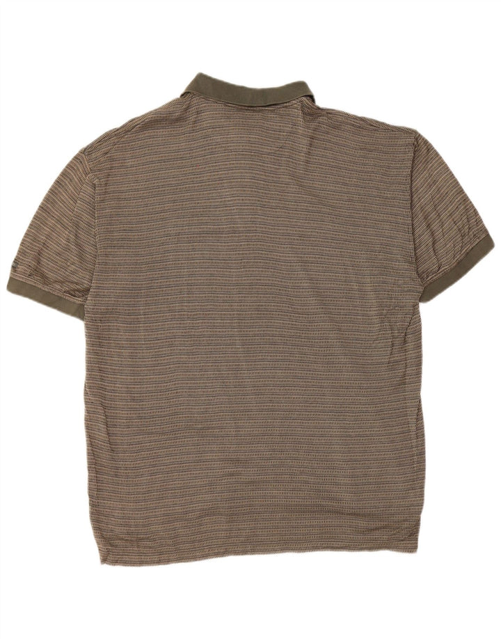 Polo da uomo IZOD in cotone a righe medie kaki