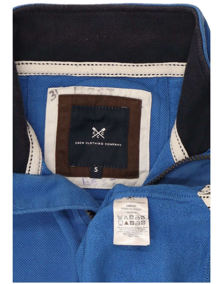 Crew Clothing Felpa da uomo con collo con zip, maglione piccolo in cotone blu