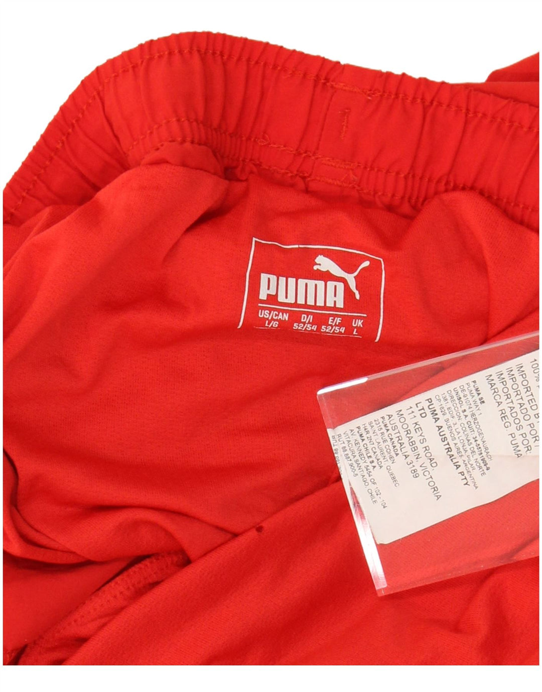 Pantaloncini sportivi da uomo PUMA Large in poliestere color block rosso