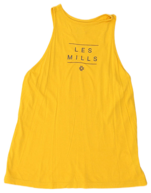 Canotta Reebok da donna Les Mills Graphic Vest UK 8/10 Small Giallo