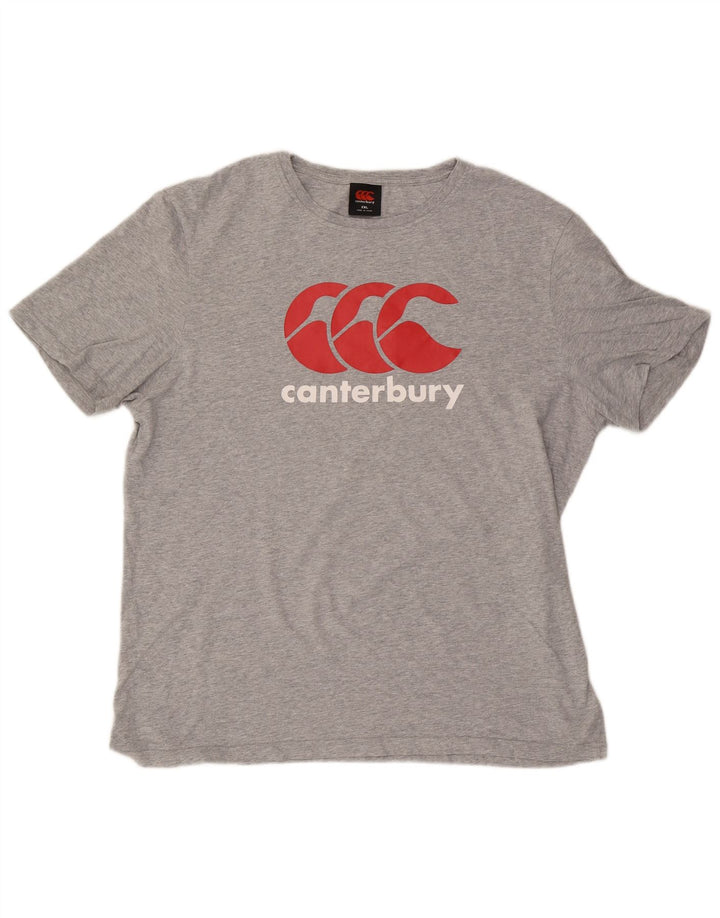 T-shirt grafica da uomo CANTERBURY Top 2XL cotone chiazzato grigio