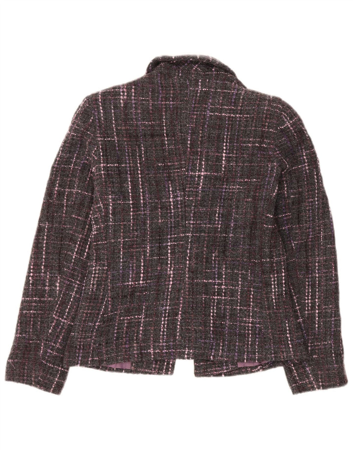 Giacca blazer a 1 bottone Marks & Spencer da donna UK 10 piccolo quadretto grigio
