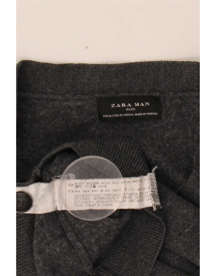Maglione cardigan da uomo Zara XL grigio acrilico