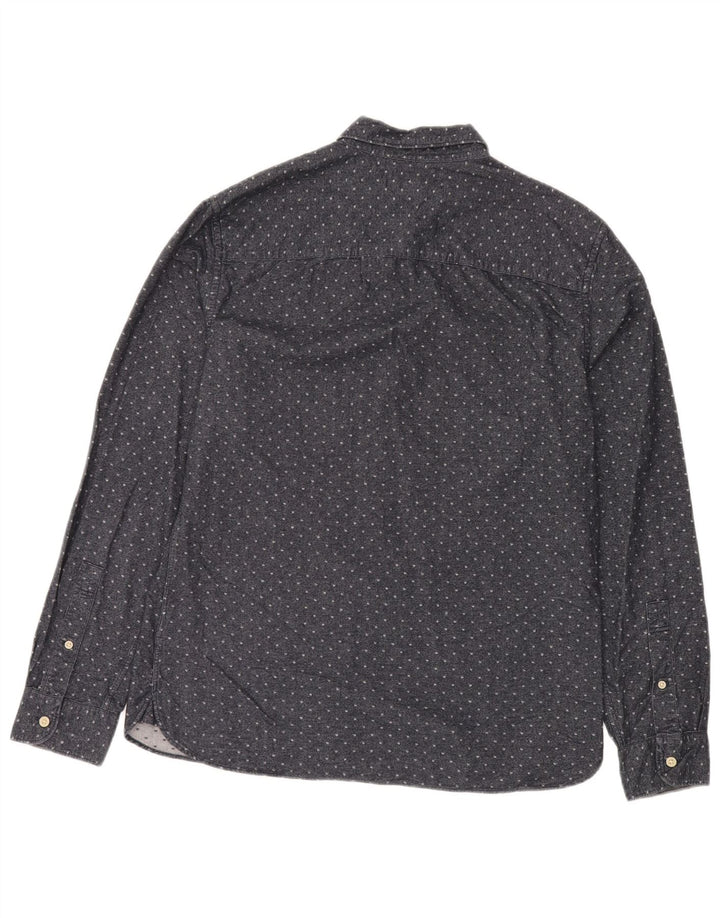 Camicia da uomo ALL SAINTS cotone maculato medio blu navy