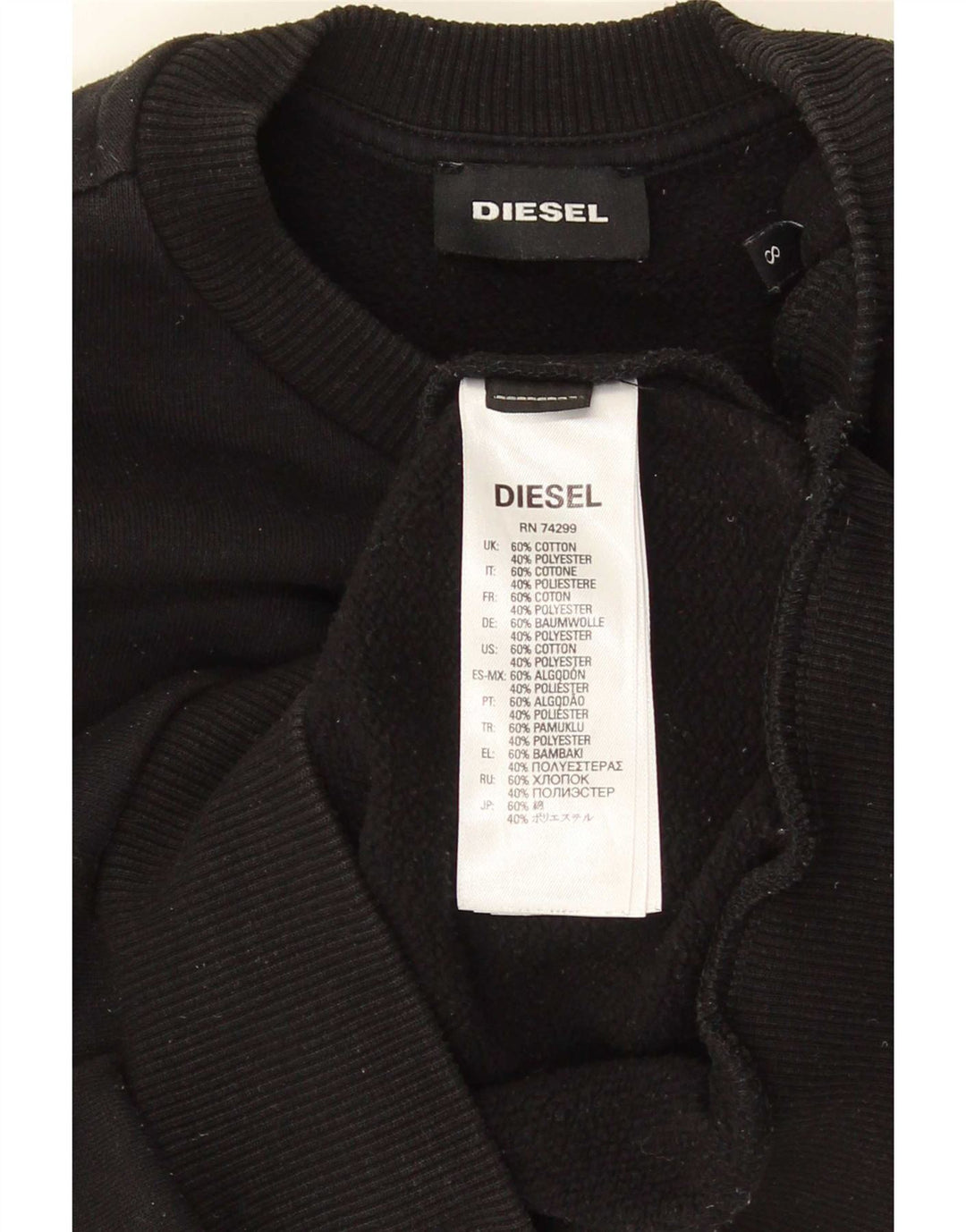 Diesel Felpa con grafica per ragazzi Maglione 7-8 anni in cotone nero