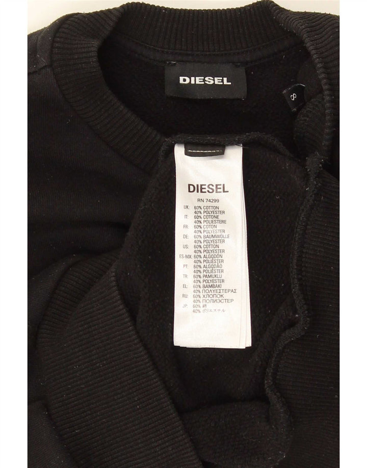 Diesel Felpa con grafica per ragazzi Maglione 7-8 anni in cotone nero