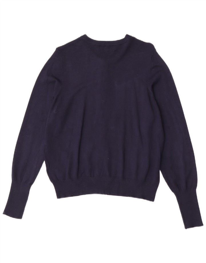 Maglione cardigan da donna Marks & Spencer UK 16 grande viscosa blu navy