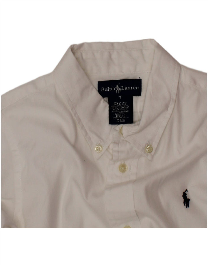 Camicia Ralph Lauren per ragazzi 6-7 anni in cotone bianco