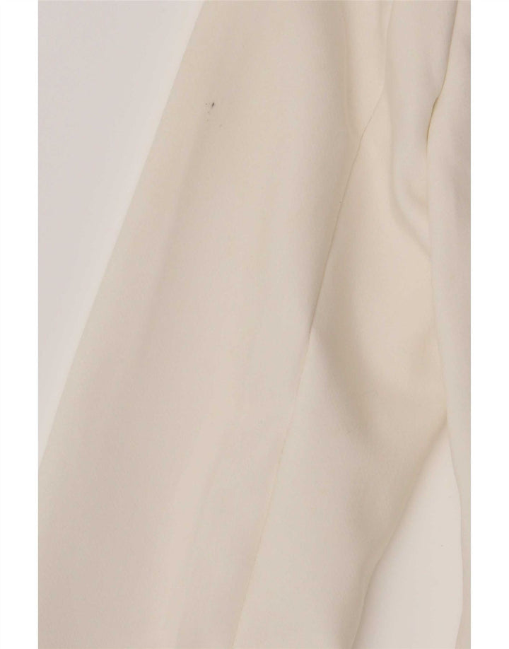 Giacca blazer a 2 bottoni da donna Zara UK 6 XS poliestere color block bianco