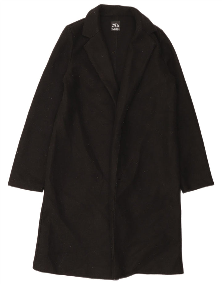 Soprabito aperto da donna Zara UK 10 piccolo poliestere nero