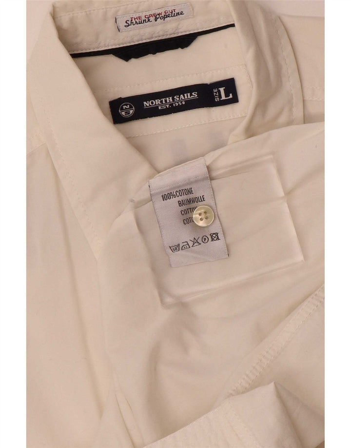 Camicia a maniche corte grafica da uomo North Sails grande in cotone bianco