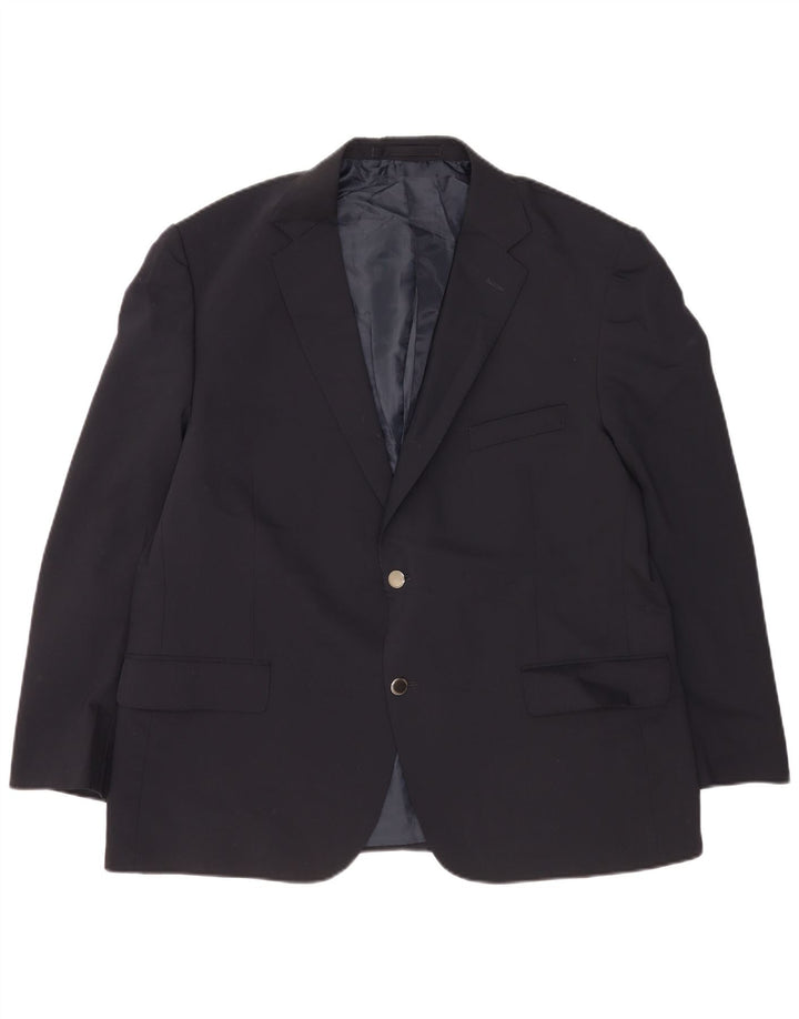 Giacca blazer corta da uomo Marks & Spencer a 2 bottoni UK 40 grande blu navy