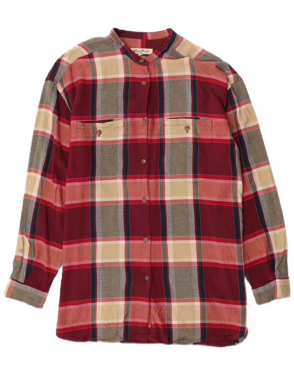 Abito camicia da donna Eddie Bauer UK 16 Viscosa a quadri rossi grandi
