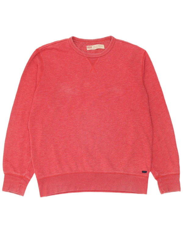 Levi's Uomo Standard Fit Felpa Maglione Grande Rosso
