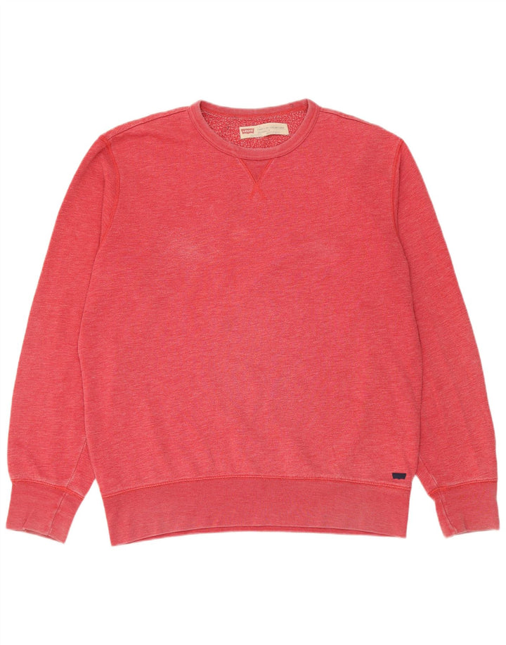 Levi's Uomo Standard Fit Felpa Maglione Grande Rosso