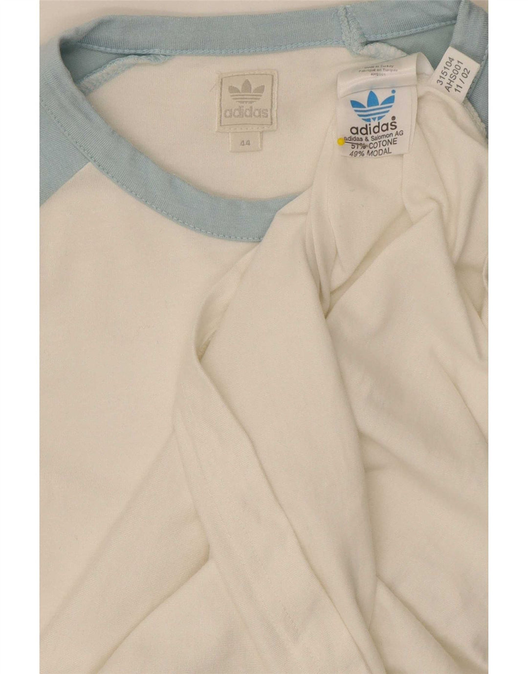 Adidas Maglietta grafica da donna manica 3/4 IT 44 Cotone color block bianco medio