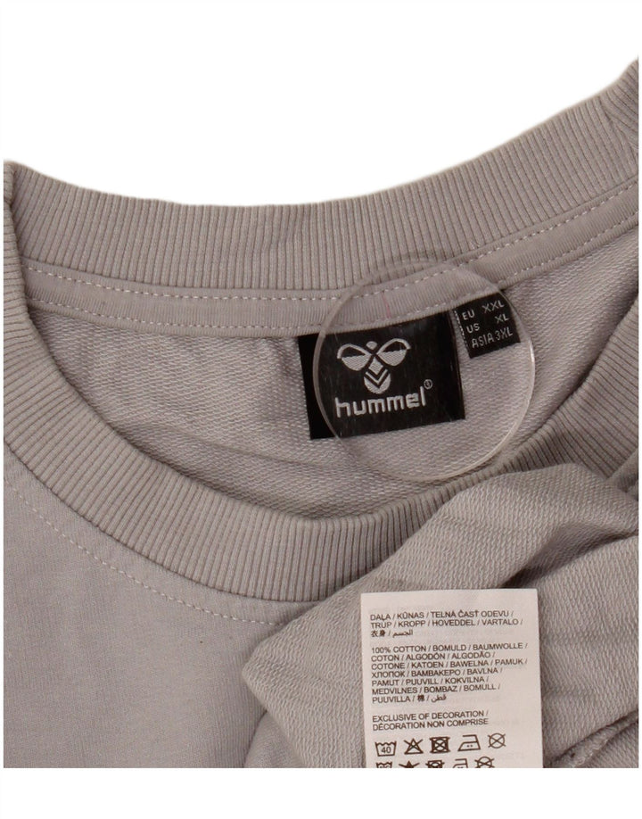 Felpa da uomo HUMMEL maglione 2XL cotone grigio