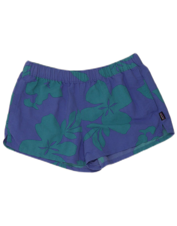 Pantaloncini sportivi da donna Patagonia UK 10 piccoli nylon floreale blu